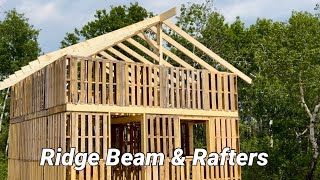 Pallet Cabin - Tiny Pallet Cabin on the Prairie Part 5 - E280 #Walls #Beam #Rafters  #Pallet #DIY