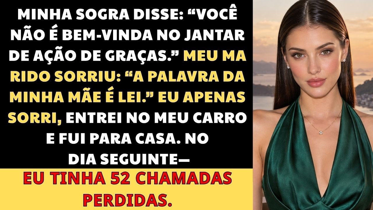 Quando a minha sogra me disse que eu não era bem-vinda no jantar de Natal, o peru já tinha sido fatiado. Ivone Mendonça estava sentada à cabeceira da mesa e olhou diretamente para mim. Éramos...