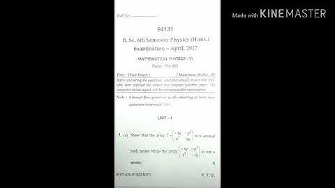 Mathematical physicsvi- bsc. Physics hons. 6th sem april 2017