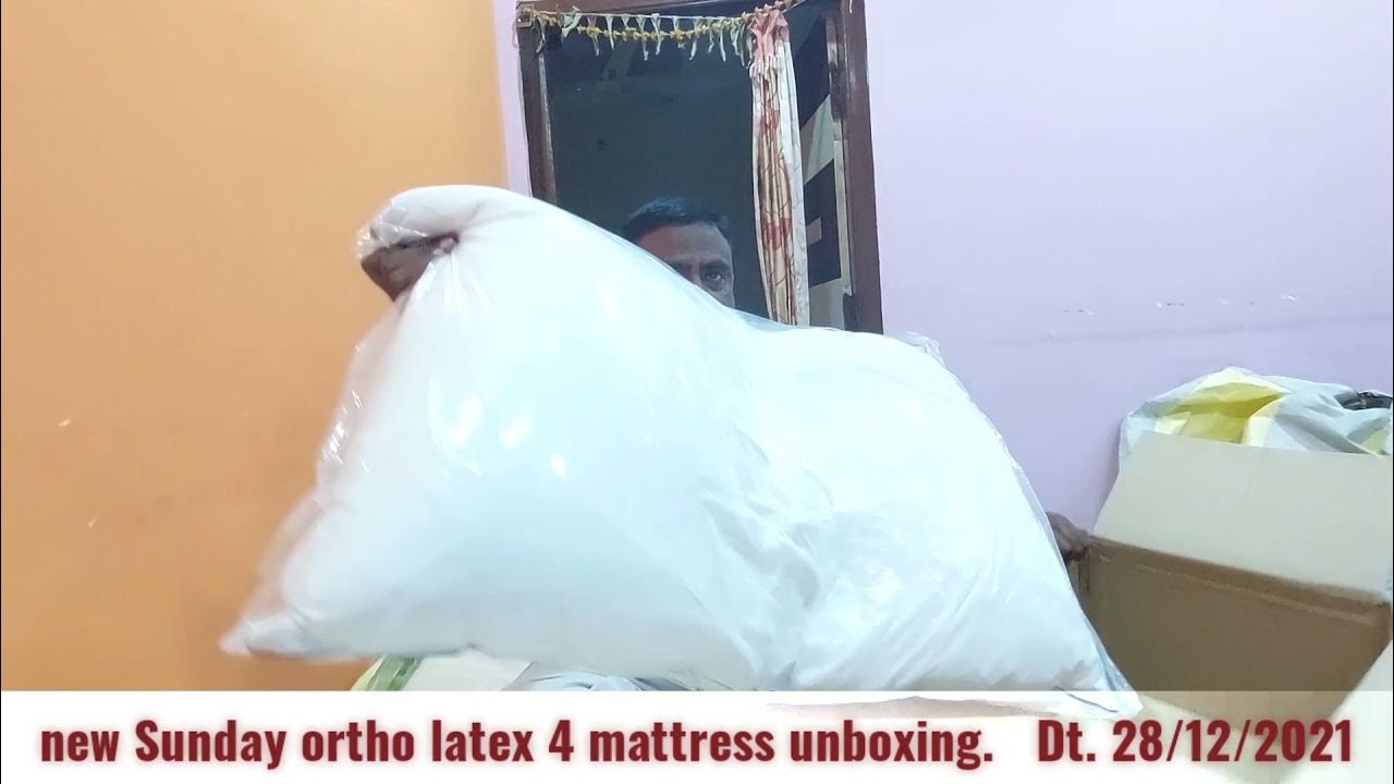 Sunday Ortho Latex 4 Mattress Unboxing telugu YouTube high-comfortable-natural-latex-mattress-in-friendly-budget-surewell