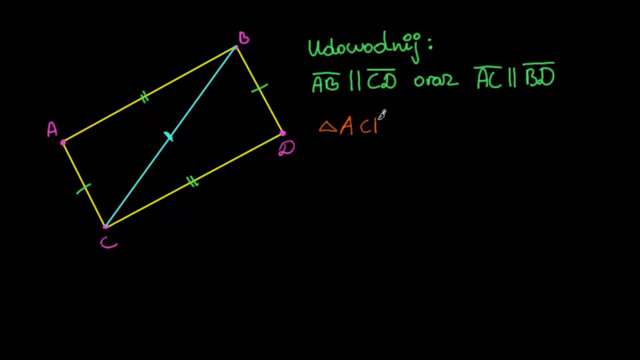 Dowód że przeciwległe boki równoległoboku są równe