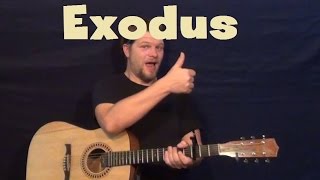 Exodus (Bob Marley) Easy Strum Guitar Lesson How to Play Tutorial with Licks in Tab