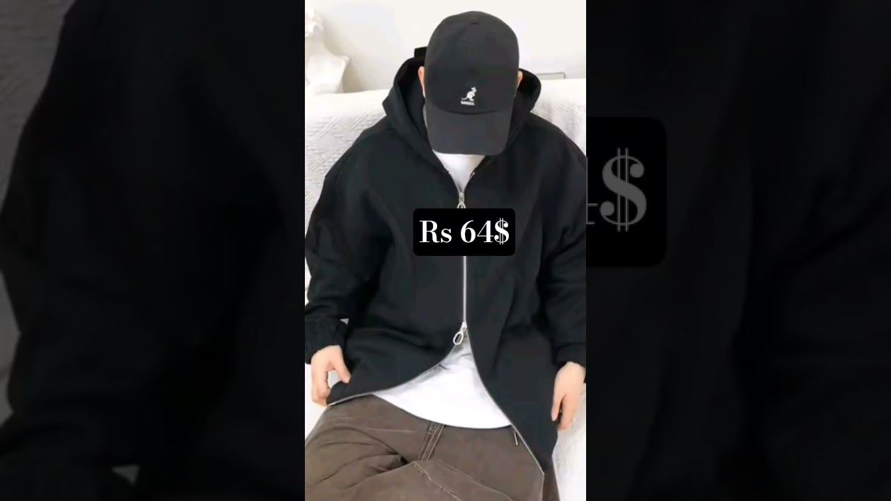 Rs 64$ Men's Spring Autumn Korean Streetwear Hip-hop Heavyweight Full Zip 