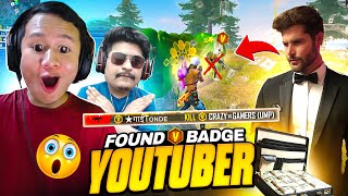 We Found V Badge Youtuber 😱 Gyan Bhai & Tonde Gamer Vs Sniper God V Badge Squad - Garena Free Fire