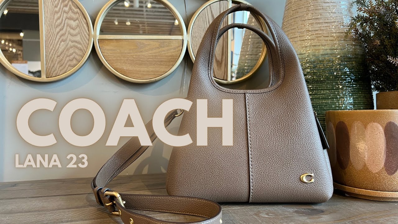 Coach Polished Pebble Leather Lana Shoulder Bag 23, Black