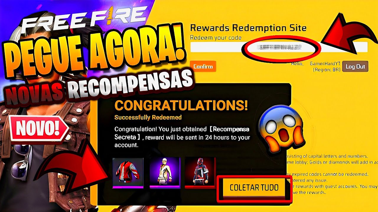 ÚLTIMO DIA! RESGATE O CODIGUIN DO PUNHO DE GRAÇA! COMO RESGATAR FREE FIRE  2023 codigo infinito roxo 