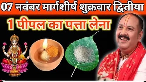 7 नवम्बर मार्गशीर्ष शुक्रवार द्वितीया को 3 तुलसी के पत्ते वाला उपाय जरुर करे || Pradeep Ji Mishra 