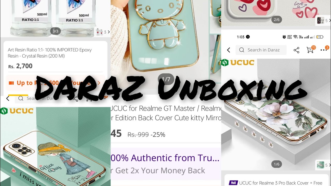 DARAZ Unboxing First Vlog Mobile back covers or Epoxy Resin Art
