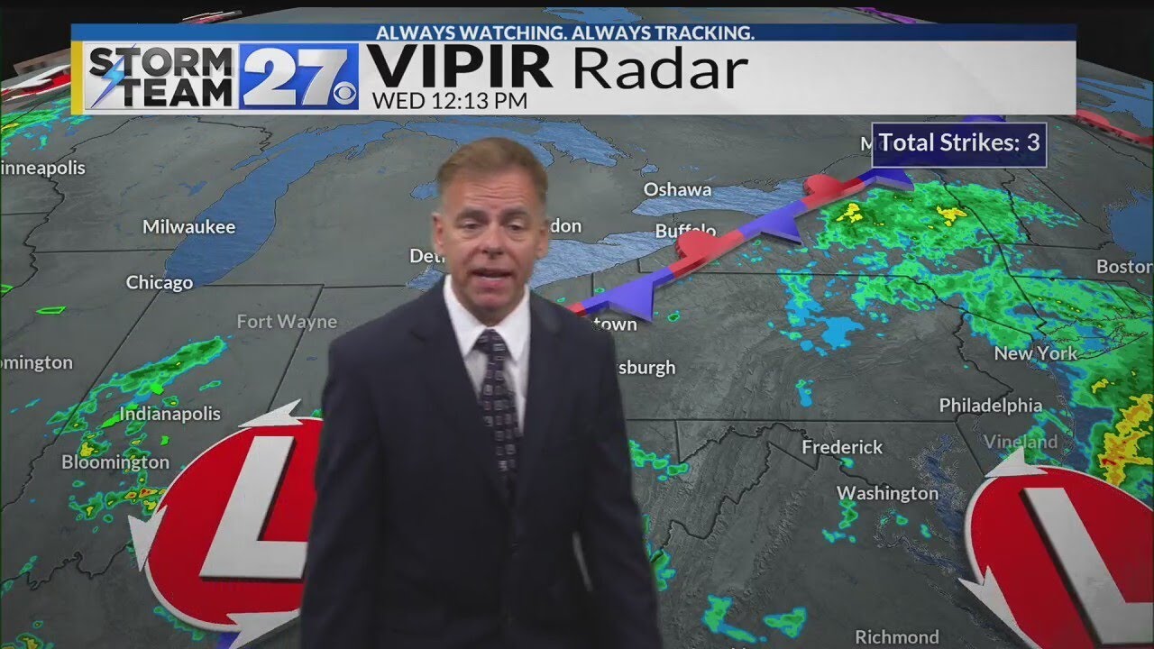 Isolated showers and storms Wednesday afternoon - YouTube