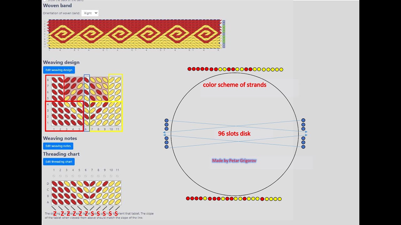 Kumihimo andean sling_adaptation from card weaving_pattern wave. - YouTube