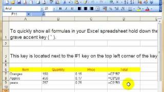 AM 4522 Show all formula Microsoft Excel 2003 ECDL Advanced ITQ3