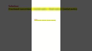 Fractional conversion| Material balance | Gate #chemicalengineering pyq NAT type