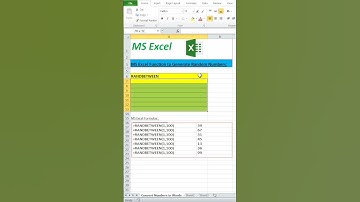 Generate Random Numbers in MS Excel I RANDBETWEEN Function in Excel I #Shorts