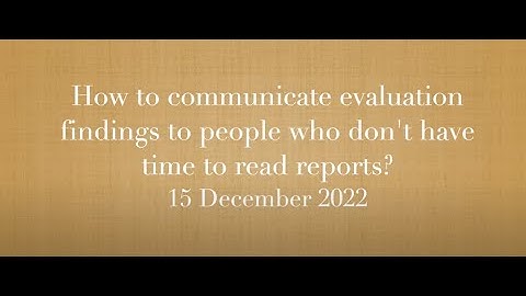 UNEG EPE 2022-2023: Communicating Evaluation Findings, 15 Dec 2022