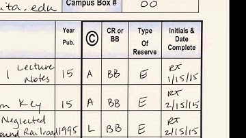 Course Reserves Tutorial 4: Adding Items to the Instructor List in the Reserve Area