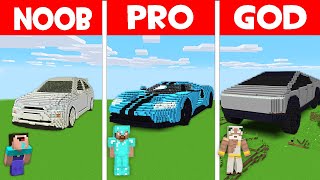 CAR STATUE in MINECRAFT! Minecraft - NOOB vs PRO vs GOD