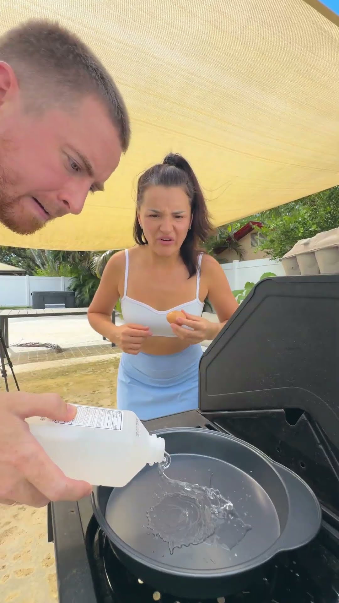 The SECRET way to FRY an EGG ??? #shorts #khamitovy #martaandrustam