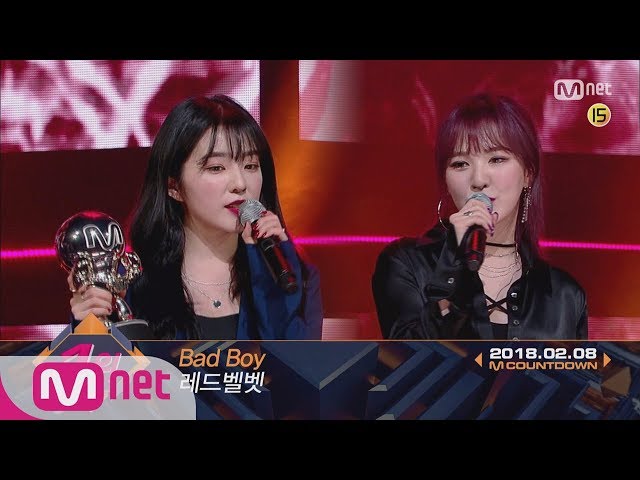 Top in 2nd of February, 'Red Velvet’ with 'Bad Boy', Encore Stage! (in Full) M COUNTDOWN 180208 EP.5 class=
