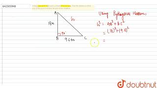 A flag pole 18 m high casts a shadow 9.6 m long. Find the distance of the top of the pole from t...