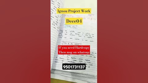 Dece04 Project Work #ignou #project#shorts #ignousolvedassignment