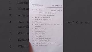 Madras University -Java Question paper 2022-Semester 3