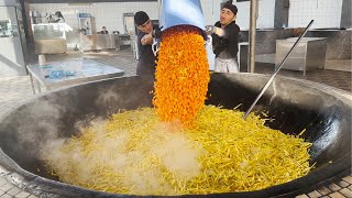The Biggest Street Food in The World | Uzbek Traditional Pilaf Making | Uzbekistan Street Food
