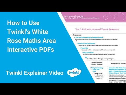 How to Use Twinkl's White Rose Maths Area Interactive PDFs