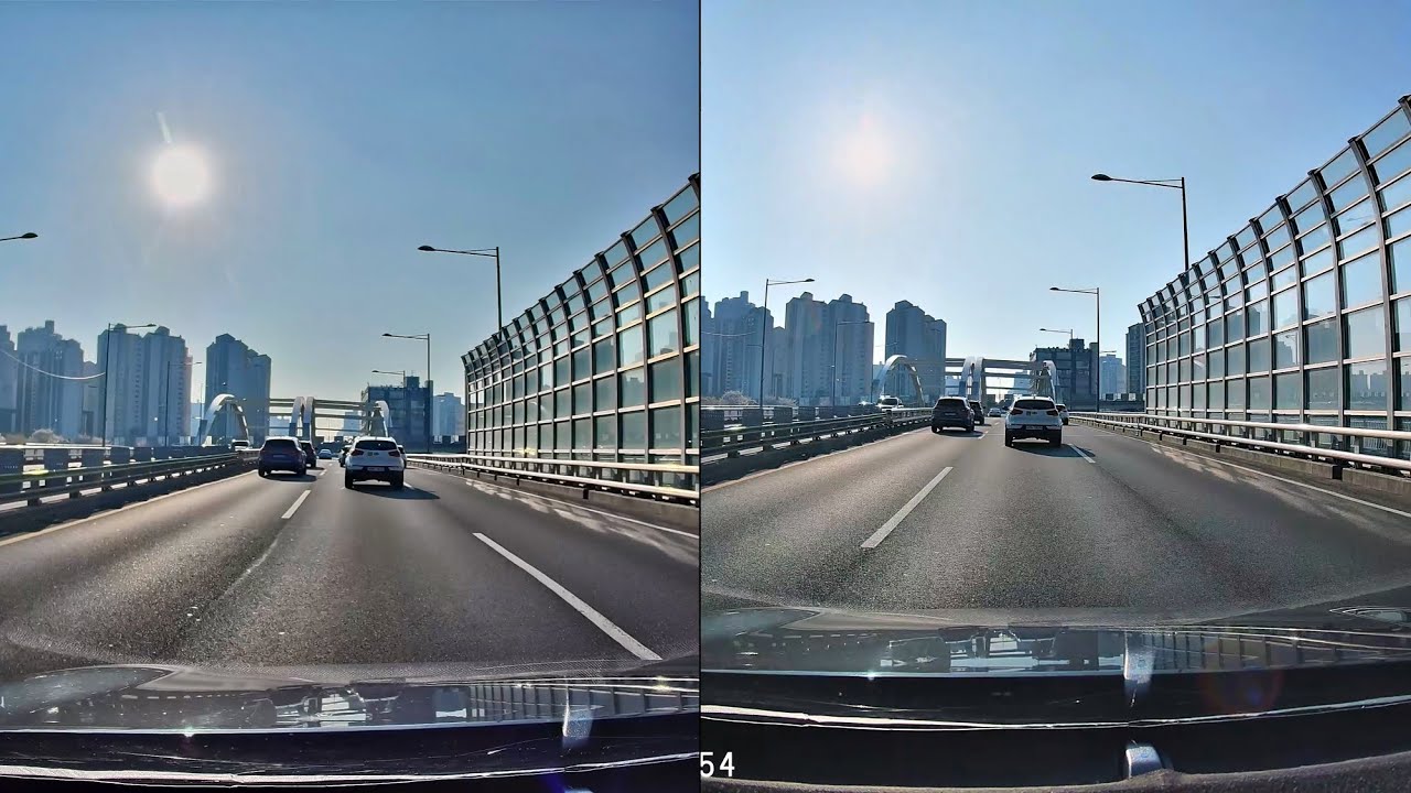 DashCam DDPAI Z60 Pro vs 70mai A810 - 역광(Backlight) 영상 비교