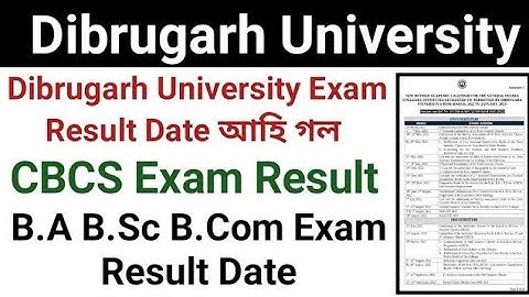 Dibrugarh University CBCS & Non CBCS Exam Result || B.A B.Sc B.Com Exam Result || DU