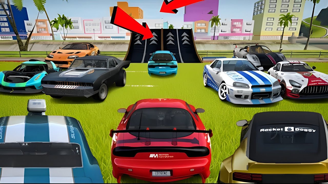 All Super Cars Stunts Through Ramp 3 // Extreme Car Driving Simulator // Cars Gameplay