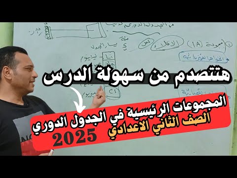 شرح الدرس الثالث علوم تانية اعدادي ترم اول المجموعات الرئيسية في الجدول الدوري