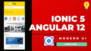 Ionic 5 Angular 12 Modern UI : Home Page