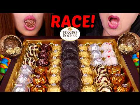 ASMR GRAND FERRERO ROCHER PARTY RACE! *Crunchy chocolate eating sounds 먹방