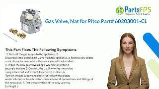 Gas Valve, Nat For Pitco Part - Partsfps