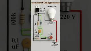Automatic Night Light Connection diagram💡#nightvibes #light #electronics #electrical #education