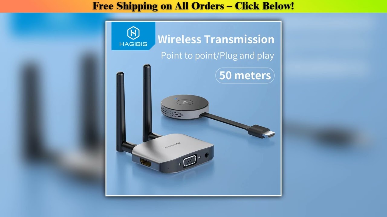 Hagibis Wireless HDMI-compatible Video Transmitter & Receiver Extender Display Adapter Dongle for