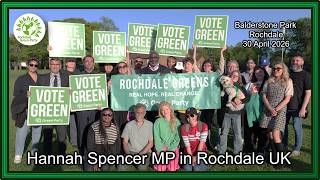 Hannah Spencer MP in Rochdale with Green Friends #greenparty #localelections2026 #hannahspencer