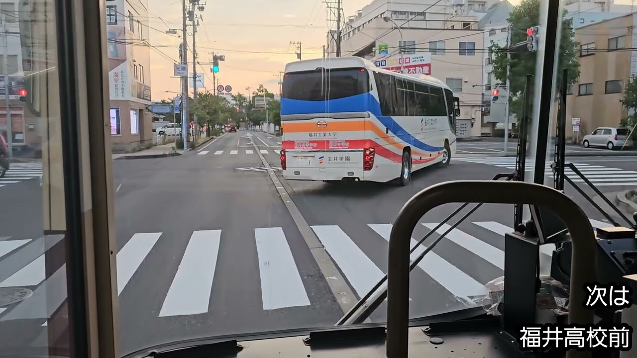 【京福バス】【4K前面展望】12系統学園線　福井駅→福井工業大学→福井駅
