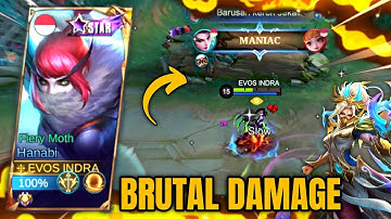 SOLO RANK PAKAI HANABI DI REMEHKAN MALAH DAPAT MANIAC | BUILD TOP GLOBAL HANABI - MOBILE LEGENDS 