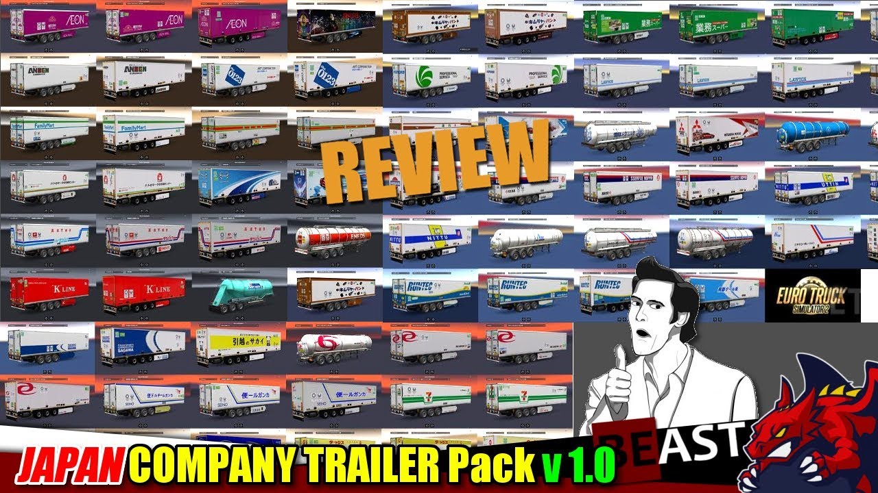 Ets2 Trailer Mod Japan Company Trailer Pack V1 0 Review Youtube