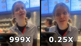 No Chick fil A Sauce Girl, but it's 0.25x vs 999x speed