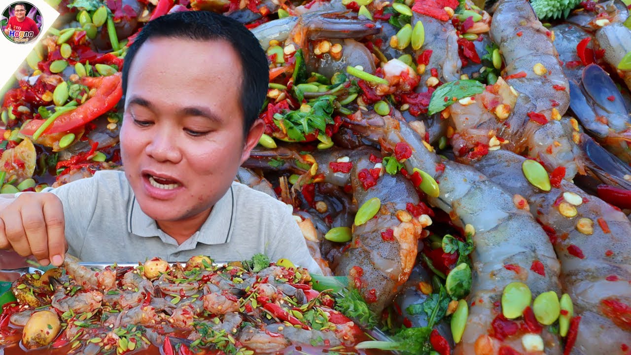 ตำกุ้งสด เนื้อนุ่มเด้งกรุบๆ จัดเองจ้วดเองแซ่บๆ แกล้มยอดมะระขมอ่ำหล่ำคักหลาย