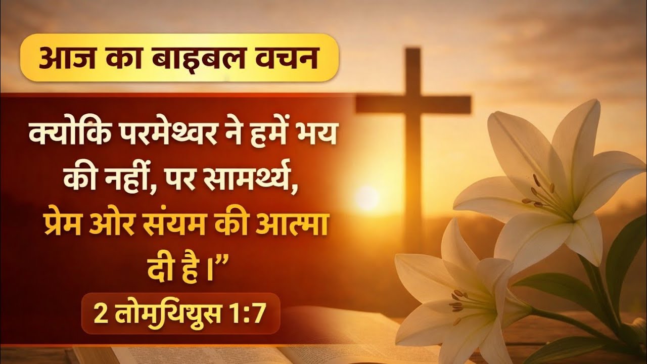 ✝️आज का बाइबल वचन | 2 तीमुथियुस 1:7 |भय नहीं, सामर्थ्य और प्रेम और संयम की आत्माआज #motivation 