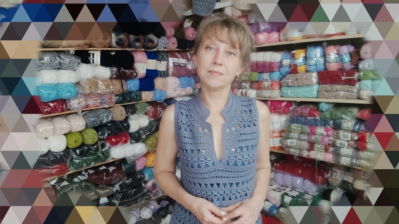 Платье крючком из Yarn Art Jeans . YouTube