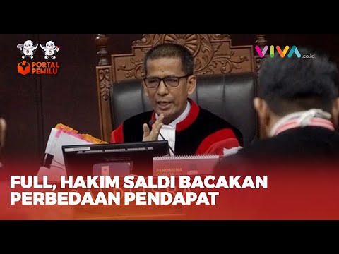 [FULL] Hakim MK Saldi Isra Bacakan Dissenting Opinion