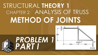 Structural Theory 1 Analysis of Truss Prob 1 - Method of Joints Part I (PH)