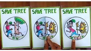 Save Tree Save Life Poster Drawing Save Tree Save Earth Drawing Dont Cut Tree Drawing