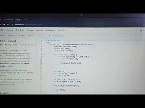 Leetcode potd problem of the day || leetcode 645 || Set mismatch