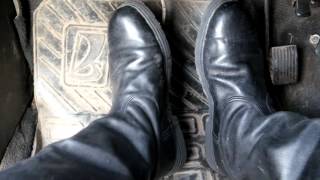 Pumping pedals in chrome soviet officer boots 46 size