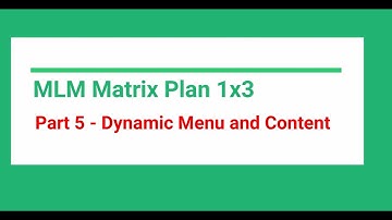 Part 6 - Dynamic Menu and Content| MLM Website using PHP and MySQL | Matrix Plan 1X3